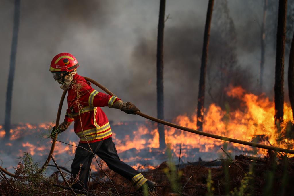  O incêndio começou em Espanha e chegou à fronteira portuguesa. Foto: Lusa