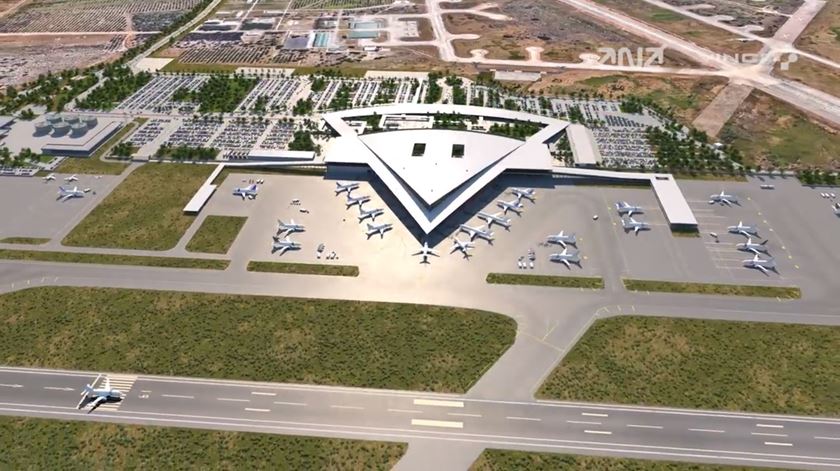 Ilustração do futuro aeroporto