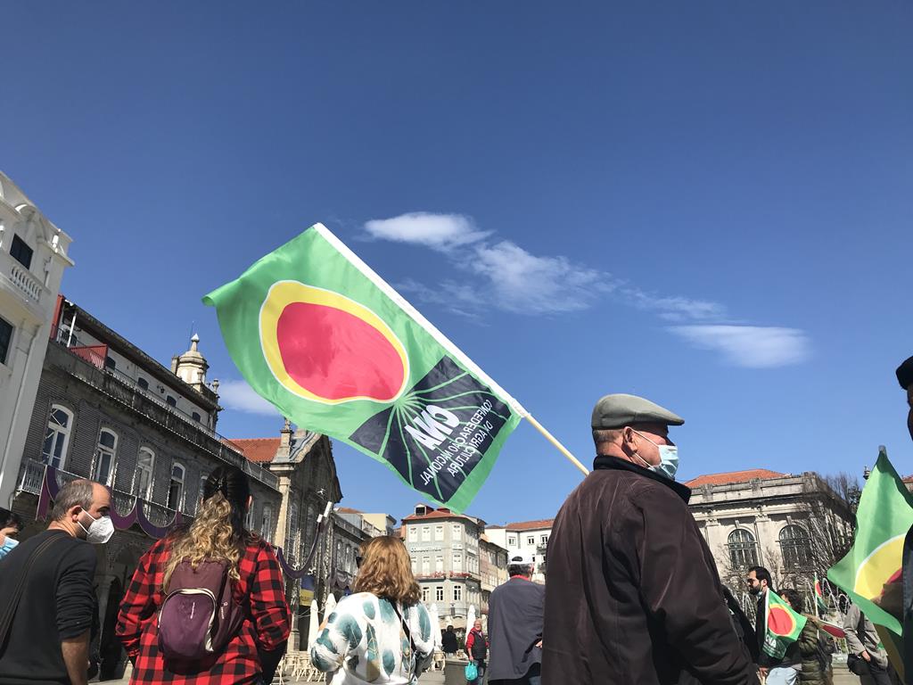 Manifestação de agricultores em Braga. Foto: Isabel Pacheco/RR