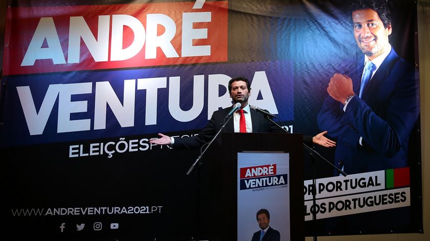 André Ventura apresenta a candidatura à presidência da República. Foto: Nuno Veiga/Lusa