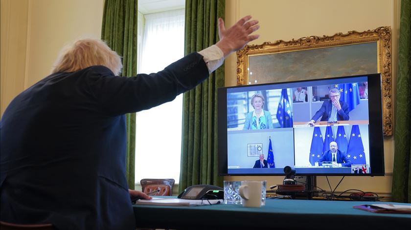 Boris reúne com dirigentes europeus por videoconferência. Foto: Andrew Parsons/EPA