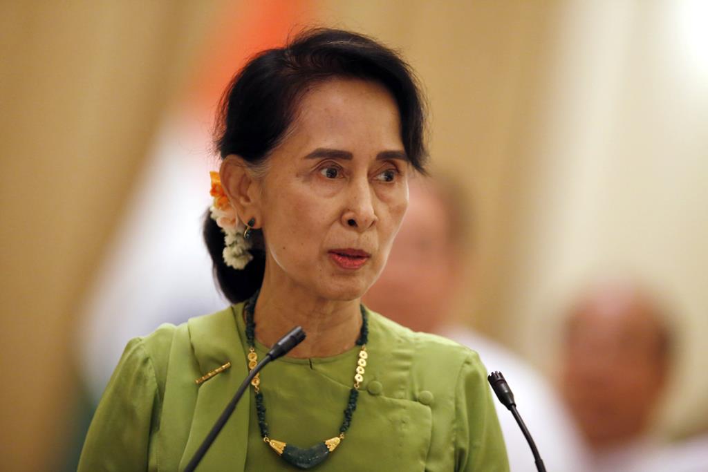 Aung San Suu Kyi detida no Myanmar. Foto: Hein Htet/EPA