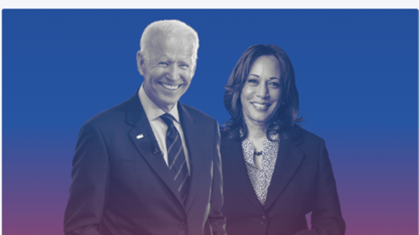 Joe Biden e Kamala Harris. Foto: site de candidatura