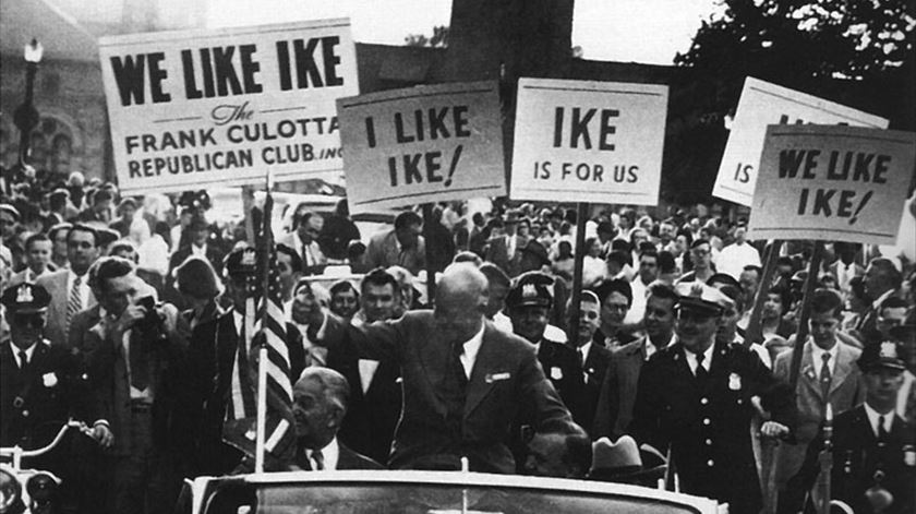 Campanha eleitoral de Dwight Eisenhower, em 1952. Foto: Biblioteca Dwight Eisenhower