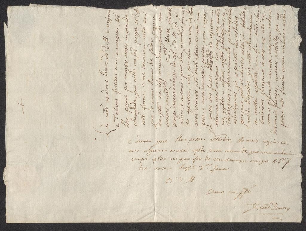 Carta enviada por Cristóvão Brono a D. André Vaz de Almada