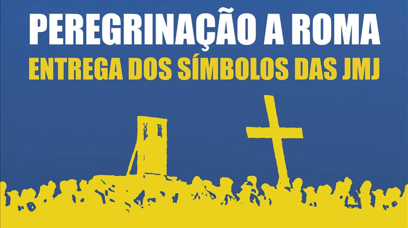 Cartaz a anunciar peregrinação dos jovens portugueses a Roma. Foto. DR
