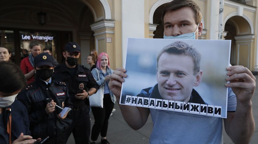 Navalny está em coma, depois de alegadamente ter sido envenenado. Foto: Anatoly Maltsev/EPA