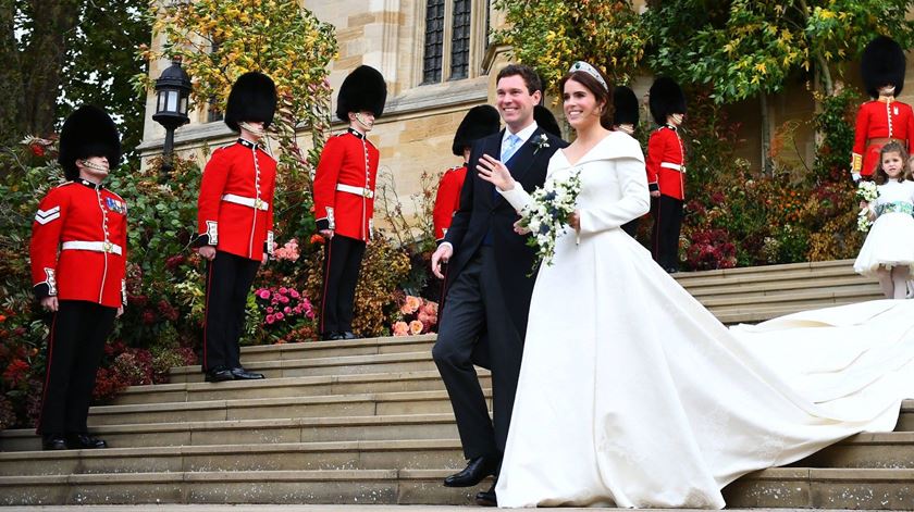Princesa Eugenie e Jack Brooksbank casaram-se em Windsor, em 2018. Foto: DR