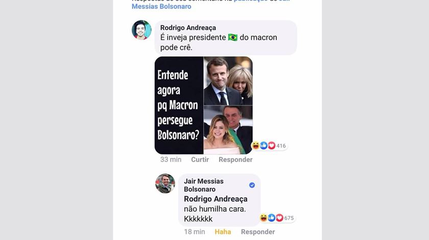 O polémico comentário de Bolsonaro num post sobre as primeiras-damas de Brasil e França