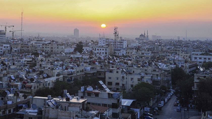 Damasco na madrugada depois do ataque tripartido dos EUA, França e Reino Unido. Foto: Sana