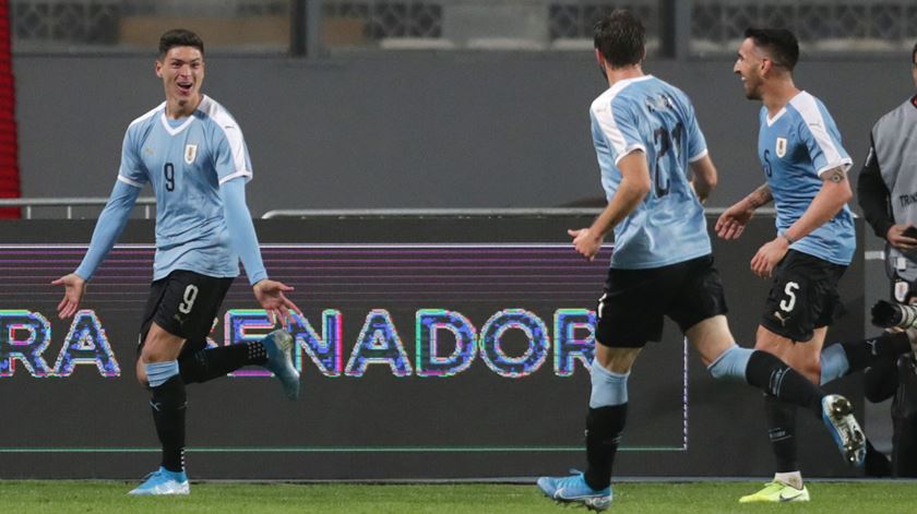 Darwin Nuñez marcou na estreia pela seleção do Urguai, em setembro de 2019 Foto: Guadalupe Pardo/Action Images/Reuters
