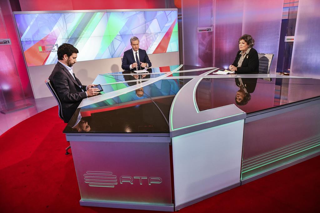 João Ferreira e Ana Gomes em debate. Foto: Pedro Pina/RTP