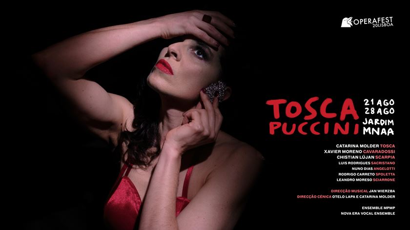 Cartaz da ópera "Tosca" de Puccini, protagonizada pela soprano Catarina Molder. Imagem: Site Operafest
