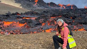 Geóloga portuguesa esteve a um metro do vulcão na Islândia