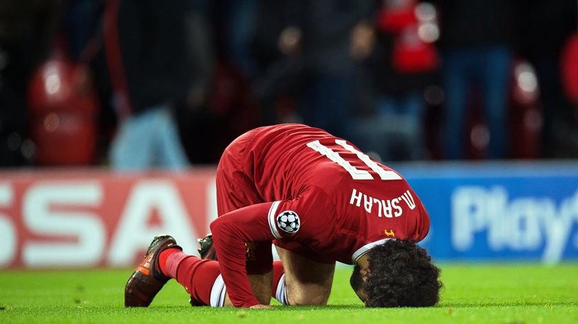 Mohamed Salah marcou ao Manchester City Foto: Peter Powell/EPA