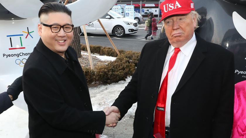 "Kim Jong-un" e "Trump". Foto: Yonhap/EPA