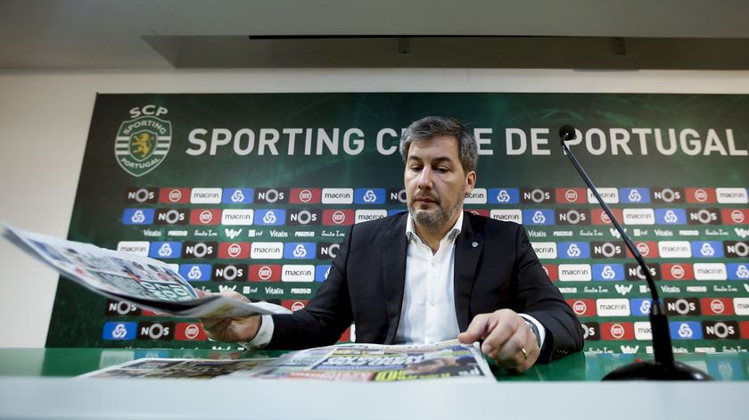 Bruno de Carvalho anunciou que não se demite da presidência do Sporting. Foto: Tiago Petinga/Lusa