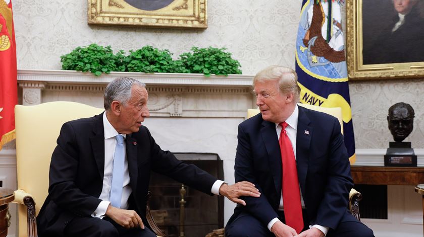 Imagem de arquivo de Marcelo Rebelo de Sousa e Donald Trump na Casa Branca, em junho de 2018. Foto: António Cotrim/Lusa