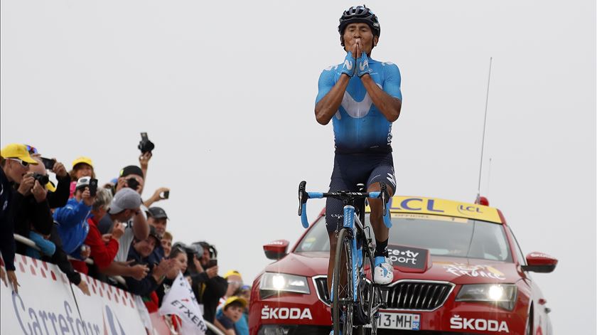 Quintana venceu no Tour, cinco anos depois. Foto: Sebastien Nogier/EPA