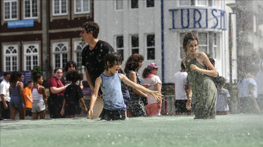 Onde de calor em Braga, em 2018. Foto: Hugo Delgado/Lusa