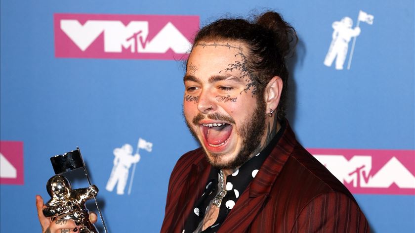 Post Malone nos MTV Video Music Awards. Foto: EPA