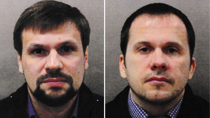 Ruslan Boshirov e Alexander Petrov são suspeitos do ataque com Novichok contra Sergei e Yulia Skripal Foto: EPA