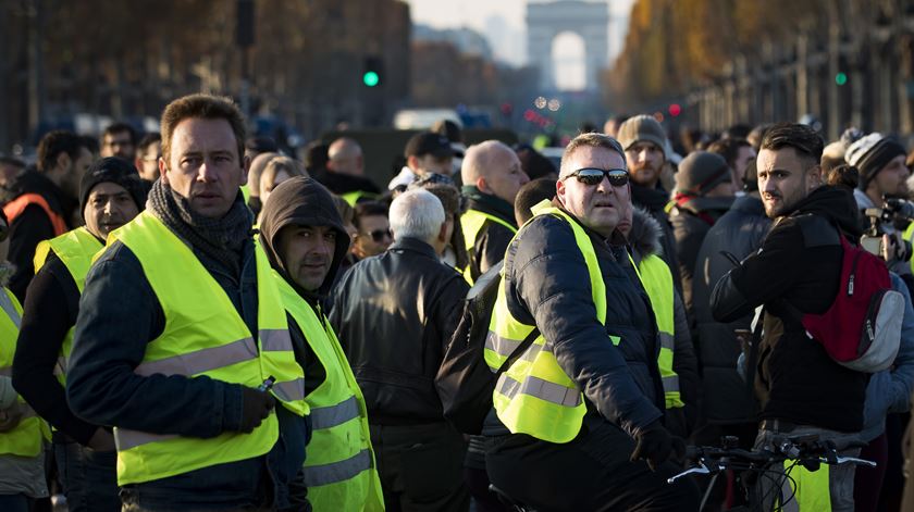 França. Manifestação dos "coletes amarelos". Foto: Ian Langsdon/EPA