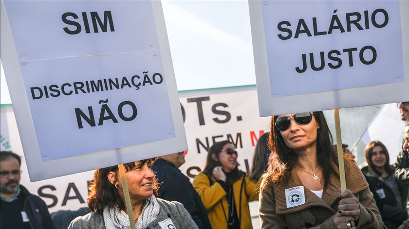 Manifestação de técnicos diagnóstico e terapêutica em Lisboa, em Dezembro de 2018. Foto: Rita Queiroz/Lusa