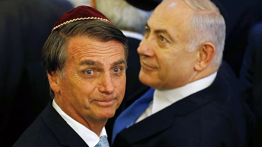 Jair Bolsonaro e Benjamin Netanyahu. Foto: EPA