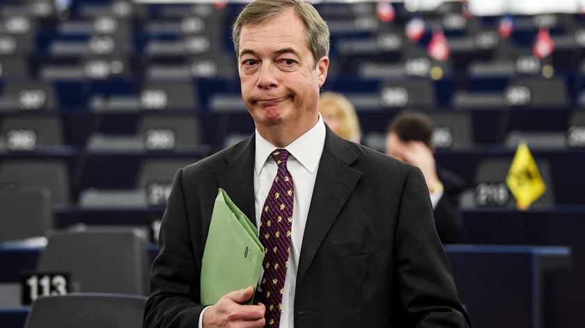 O fundador e cabeça-de-lista do Partido do Brexit, Nigel Farage. Foto: Patrick Seeger/EPA