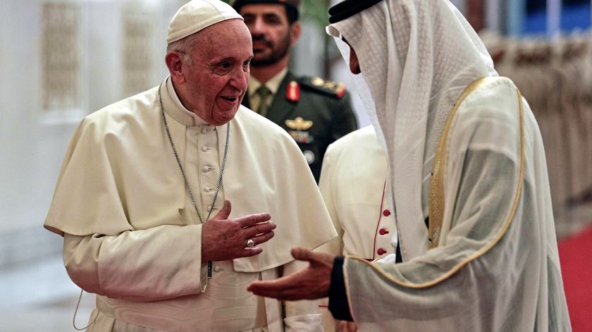 Papa Francisco e Xeque Mohammed bin Zayed Al Nahyan Foto: Andrew Medichini/EPA