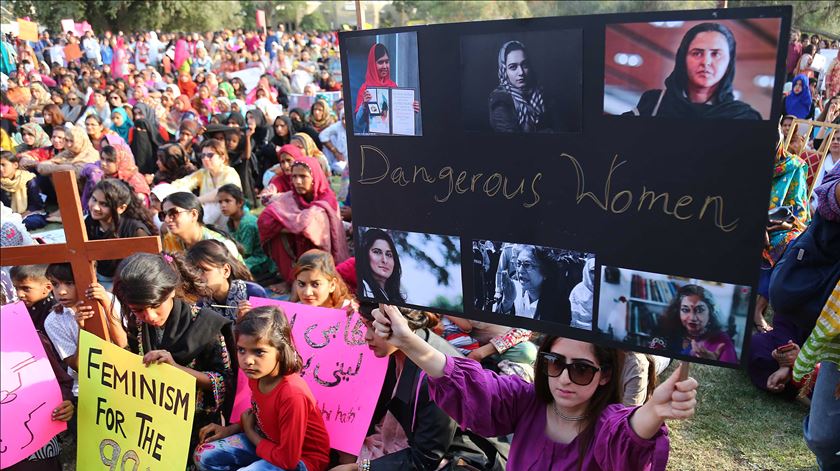 Dia Internacional da Mulher em Karachi. Foto: EPA