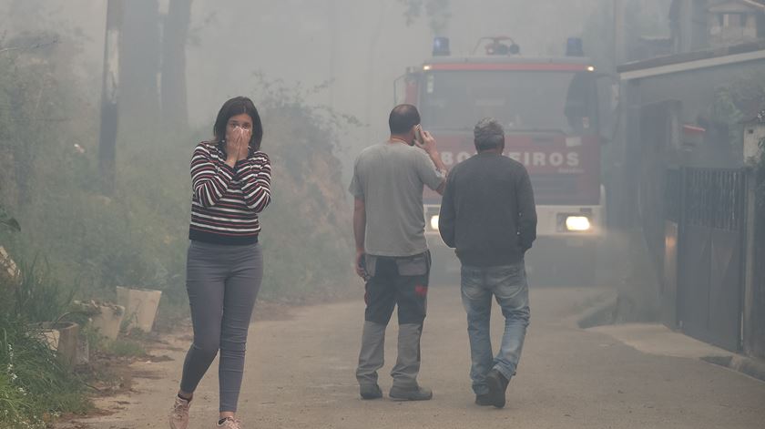 Incêndio em Oliveira de Azeméis. Foto: Paulo Novais/Lusa