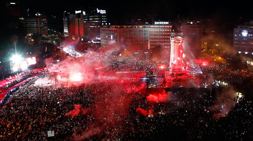 Benfica, festa marquês. Foto: António Pedro Santos/Lusa