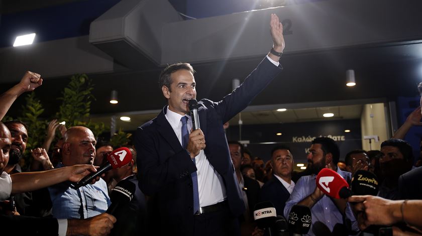 O líder Nova Democracia, Kyriakos Mitsotakis, vencedor das eleições gregas. Foto: Alexandros Vlachos/EPA