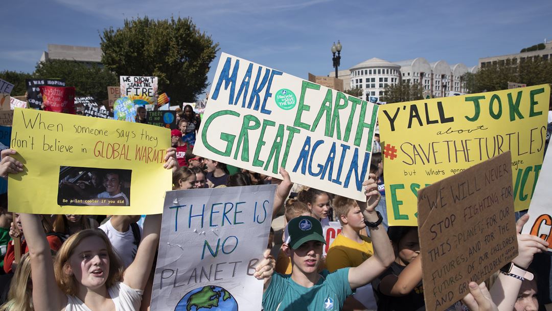 Greve mundial pelo clima em frente ao Capitólio, Washington. Foto: Michael Reynolds/EPA