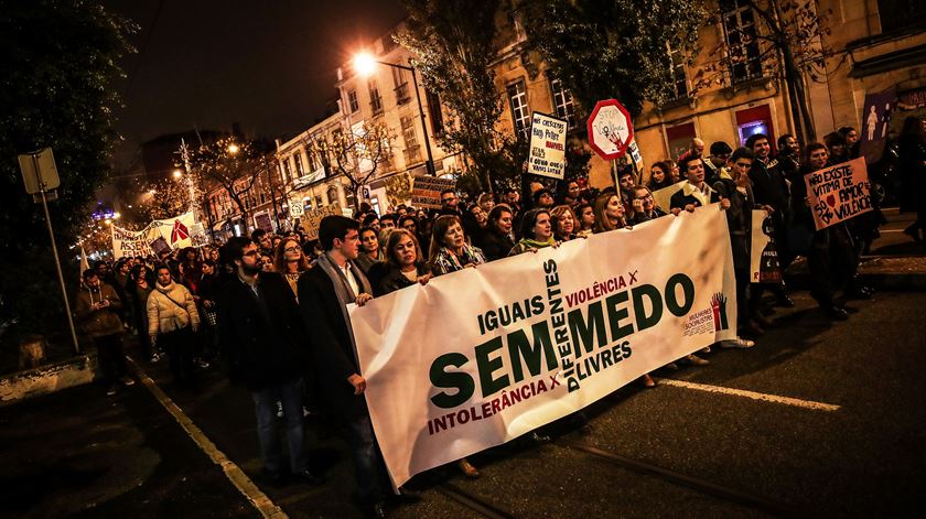 Marcha contra a violência doméstica em Lisboa. Foto: Mário Cruz/Lusa