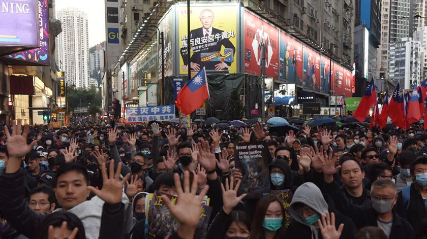 Protestos pró-democracia em Hong Kong. Foto: Miguel Candela/ EPA