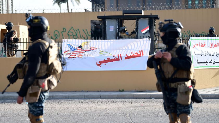 Forças americanas em alerta no Iraque depois de terem morto Qassem Soleimani. Foto: Murtaja Lateef/EPA