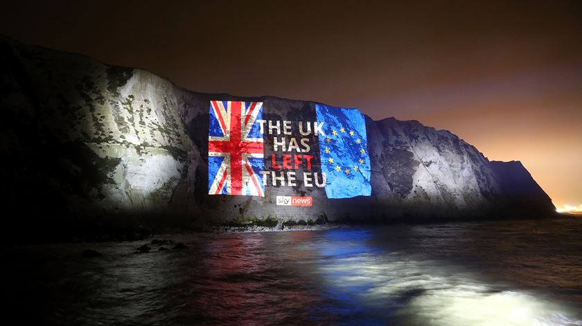 Brexit foi consumado a 31 de janeiro de 2020. Termos da futura relação UE-Reino Unido ainda estão a ser negociados. Foto: Tim P. Whitby/Sky News