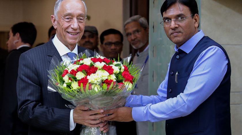 PR foi recebido pelo ministro indiano dos Transportes Marítimos, Mansukh Mandaviya, em Nova Deli. Foto: Estela Silva/Lusa