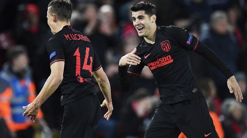 Llorente e Morata, Atlético Madrid. Foto: Peter Powell/EPA