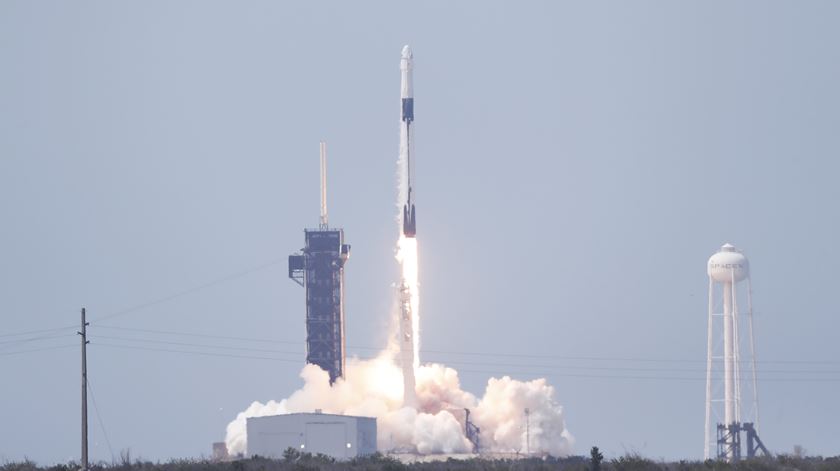 Falcon 9, lançamento. Foto: Erik S. Lesser/EPA