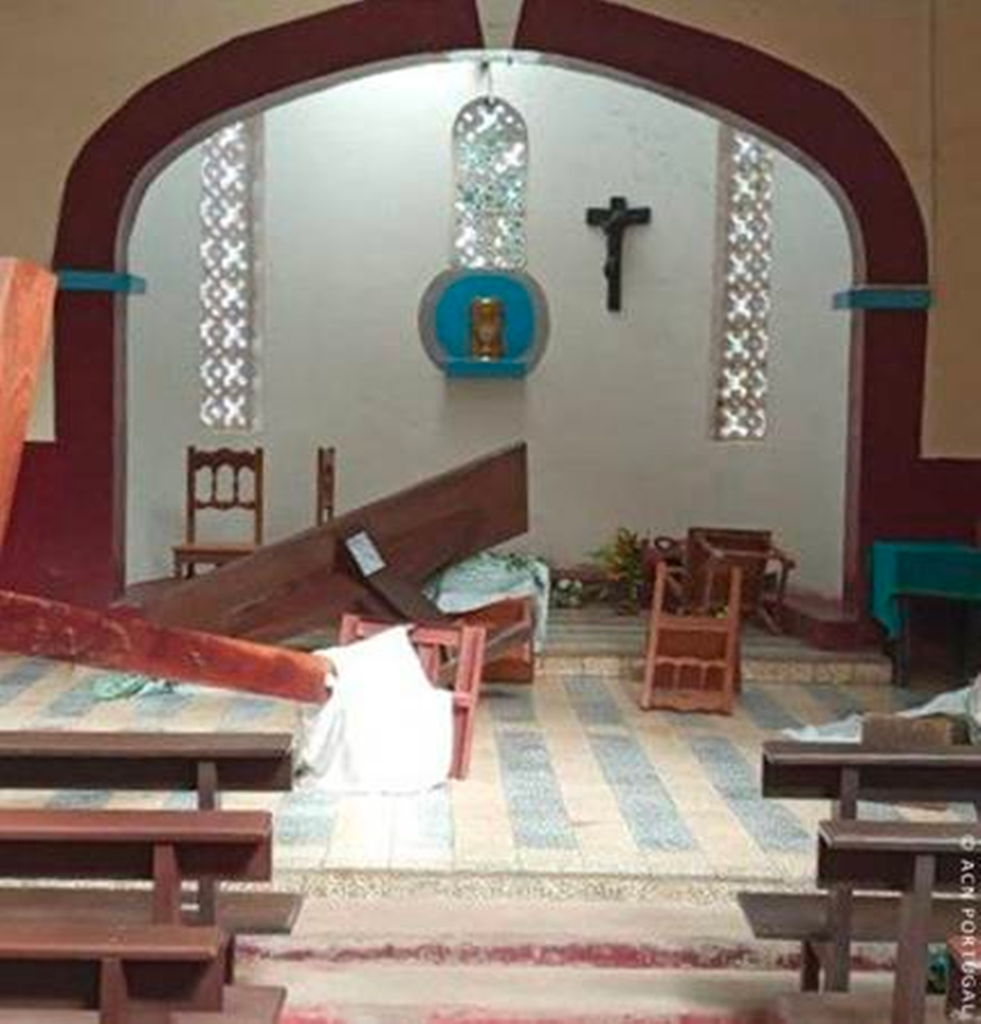 Igreja vandalizada na Guiné-Bissau. Foto: AIS