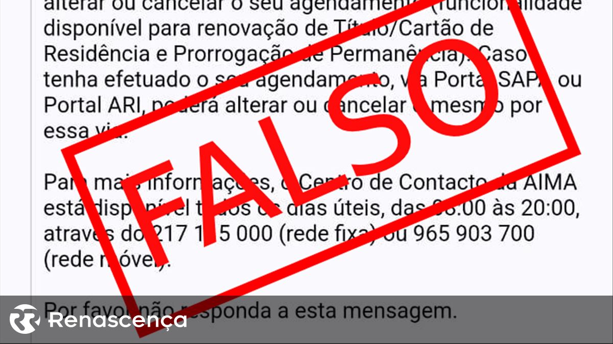 AIMA alerta para email falso