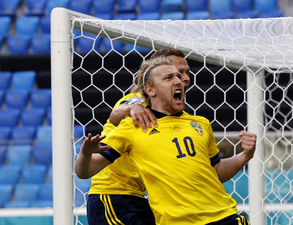Forsberg marcou golo da Suécia frente à Eslováquia Foto: Anatoly Maltsev/EPA