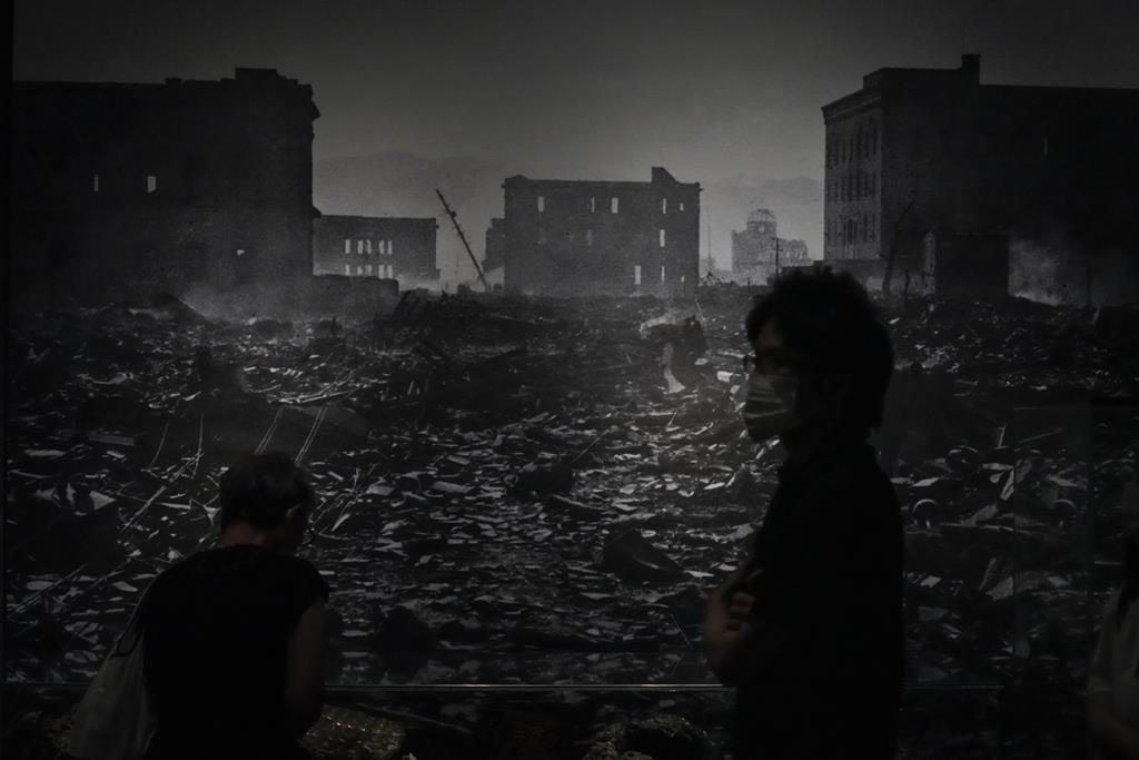 Exposição sobre as explosões nucleares em Hiroshima e Nagasaki. Foto: Dai Kurokawa/EPA