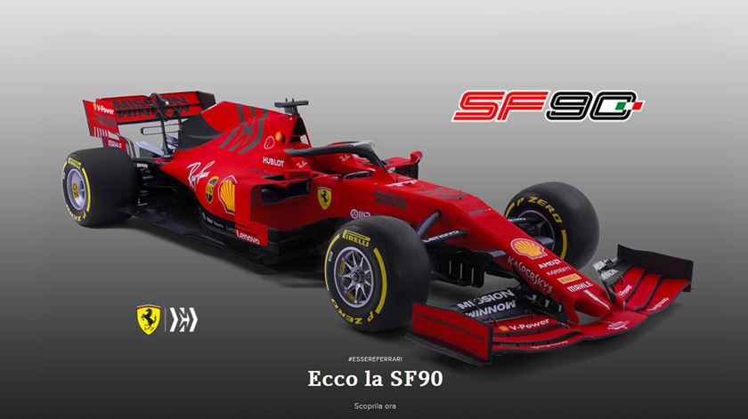 O SF90 é o novo monolugar da Ferrari. Foto: Ferrari Press Office/EPA