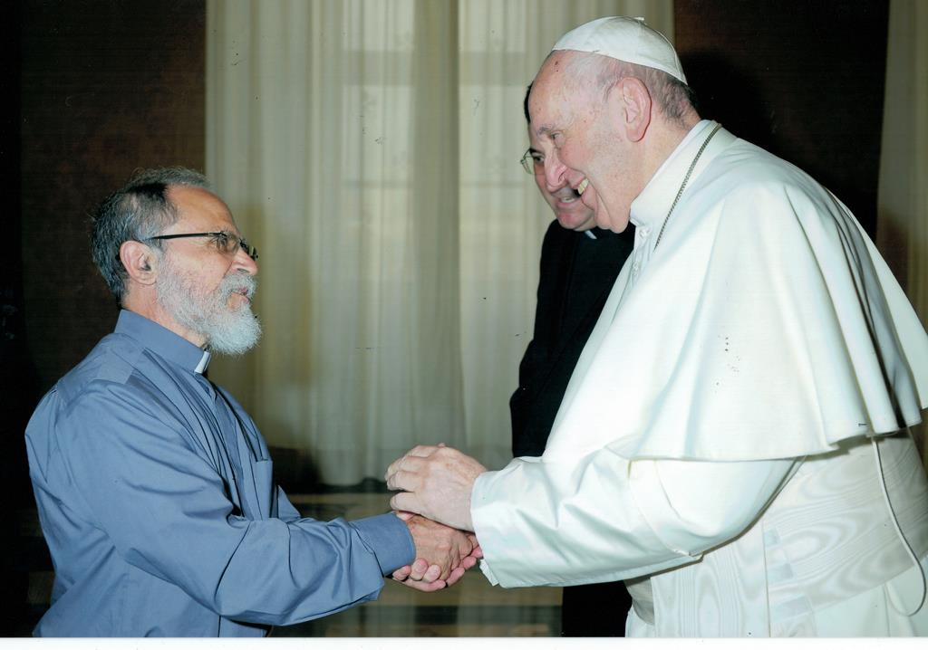 Padre Alfredo Gonçalves com o Papa Francisco. Foto: DR