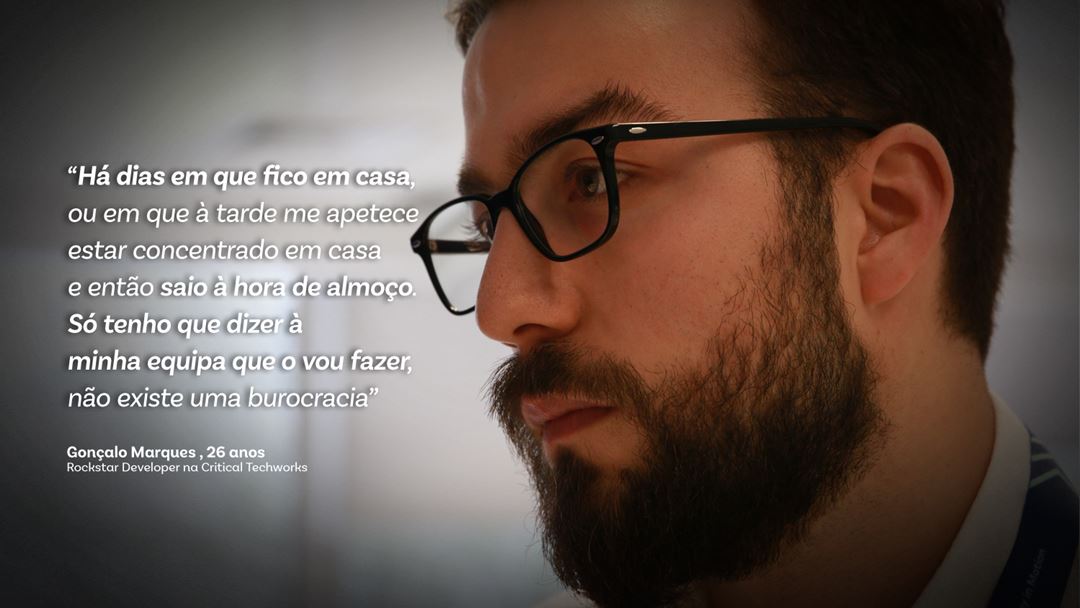 Gonçalo Marques, "Rockstar Developer" na Critical Techworks. Foto: Marília Freitas/RR